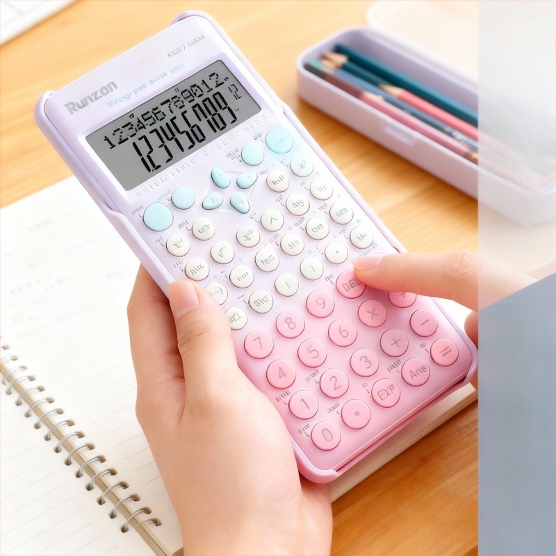 Diákkal számológép – hordozható, 12 digitos kijelző, ABS műanyag, modell RZ.87ms, egyedi logó nyomtatás lehetséges, elem nincs benne