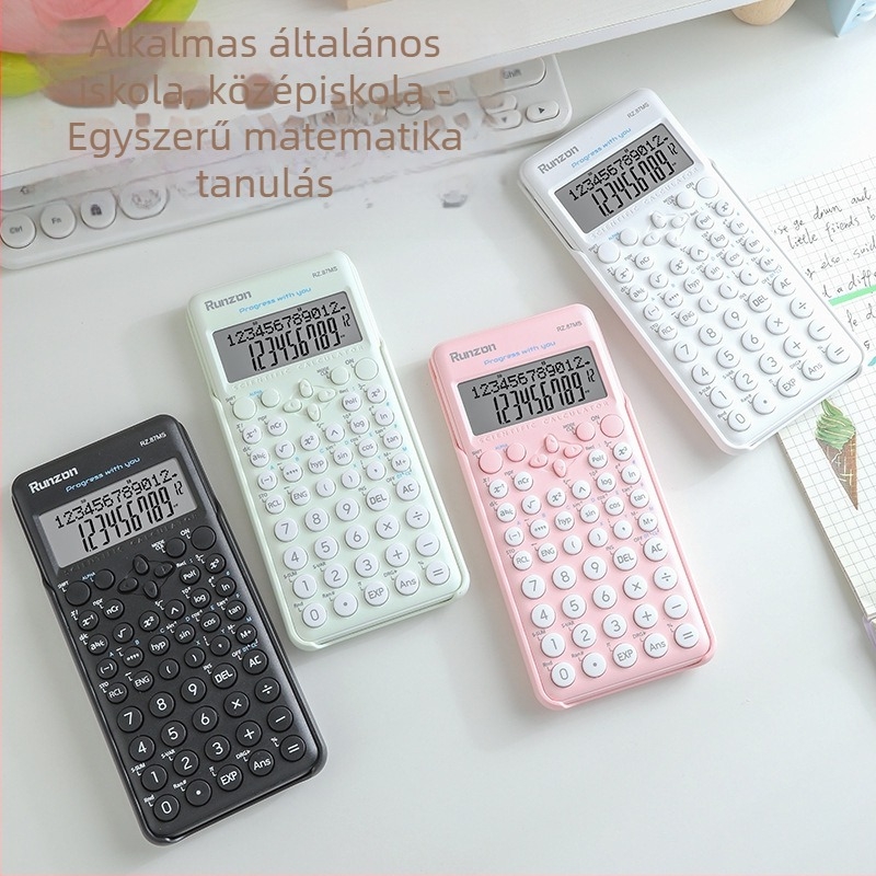 Diákkal számológép – hordozható, 12 digitos kijelző, ABS műanyag, modell RZ.87ms, egyedi logó nyomtatás lehetséges, elem nincs benne