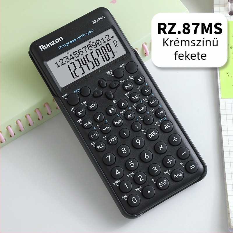 Diákkal számológép – hordozható, 12 digitos kijelző, ABS műanyag, modell RZ.87ms, egyedi logó nyomtatás lehetséges, elem nincs benne