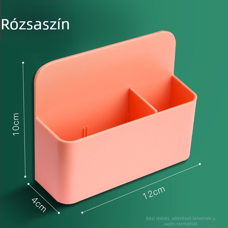 Falihoz szerelhető szívó típusú mágneses tolltartó – fehér táblához és fekete táblához, PVC, négyszögletes, nagy kapacitású