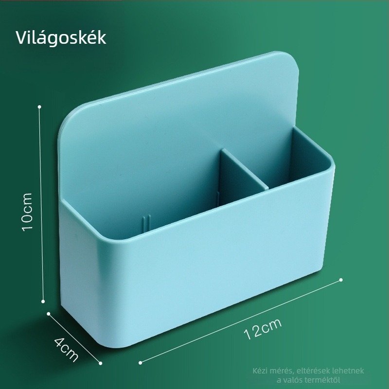 Falihoz szerelhető szívó típusú mágneses tolltartó – fehér táblához és fekete táblához, PVC, négyszögletes, nagy kapacitású