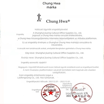 Zhong Hua 6151HB gyerekek írásához és rajzoláshoz – hatszögletű fa ceruza radírral, 12 darabos csomag