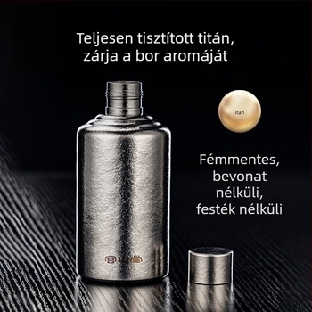 Rongshantang tiszta titán kültéri hordozható borosüveg - modern minimalista stílus, üres üveg, logónyomás elérhető