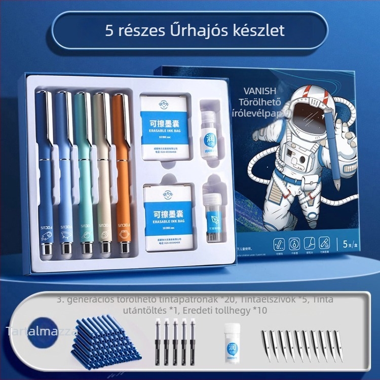 Törölhető toll harmadik osztályos diákok számára, cserélhető tintaszsák, gyerekek írásgyakorlásához, merev radír, radírszett, fémborítás, modell Q29, Kuailiwen
