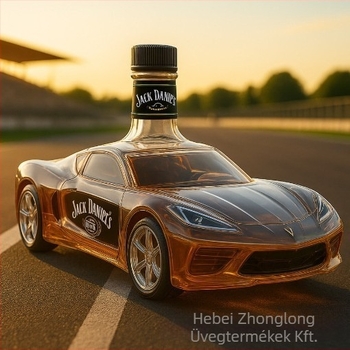 Whiskey dekantáló Corvette C8, üveg, fényes luxus retro stílus, egyedi csomagolás