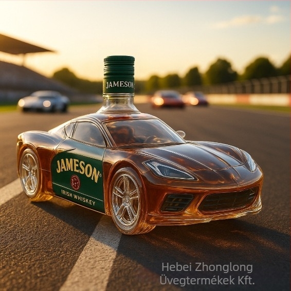 Whiskey dekantáló Corvette C8, üveg, fényes luxus retro stílus, egyedi csomagolás