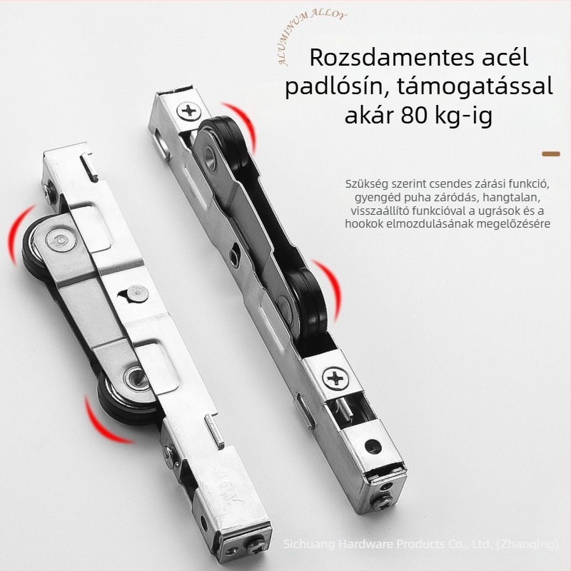 Kétirányú csillapító ajtóhardver láthatatlan tolóajtóhoz – St-1500, anyag: vas + ragasztó, maximális teher 80 kg, kompatibil profilok 35/40/42