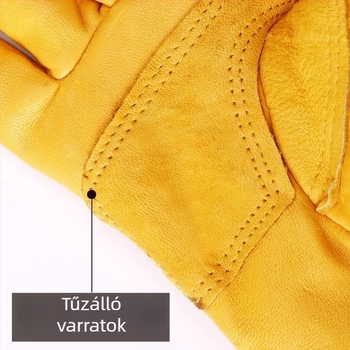 Huamei Shield HY301 Munkavédelmi kesztyű - Tiszta tehénbőr, Kopásálló, Hőszigetelt, Légáteresztő, Csúszásmentes, Vágásálló, Hegesztéshez