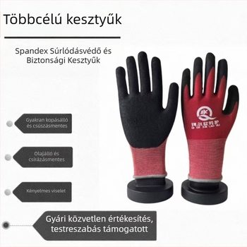 Qierxin Spandex + Nitril csiszoló kesztyűk, vágásálló, széles körű felhasználás