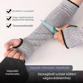 HPPE 5-ös szintű vágásálló karvédő hüvely, ipari használatra (gyárak, üvegipari üzemek, vágótelepek)