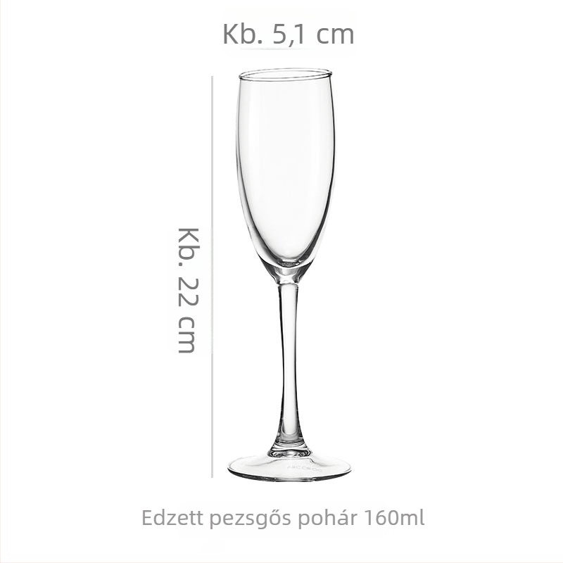 Vörösbor pohár, üvegből, kapacitás 301–400 ml, modern minimalist stílus, nyomtatott logóval, karton dobozos csomagolás