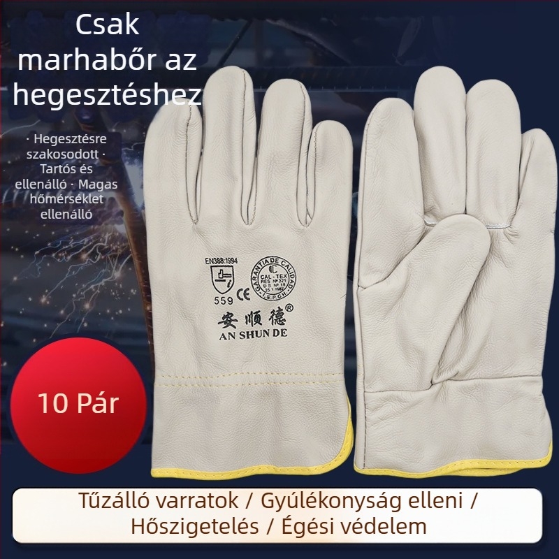 Tehénbőr hegesztő kesztyűk, Márka: Other; Használat: Other; Anyag: Tehénbőr