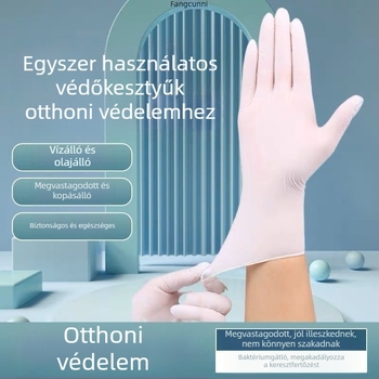Egyszer használatos nitril kesztyűk, élelmiszer-minőségű, olaj- és kopásálló, logóval ellátott