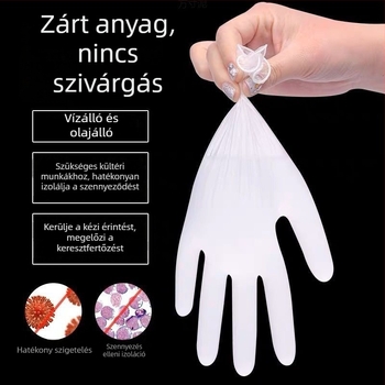 Egyszer használatos nitril kesztyűk, élelmiszer-minőségű, olaj- és kopásálló, logóval ellátott