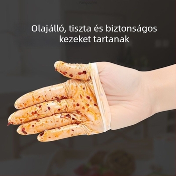 Egyszer használatos nitril kesztyűk, élelmiszer-minőségű, olaj- és kopásálló, logóval ellátott