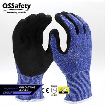 Nitril vágásbiztos kesztyű acélipar, logisztika és üveg területekre (Anyag: nitril; Funkció: vágás elleni védelem; Alkalmazási területek: acélipar, logisztika, üveg)
