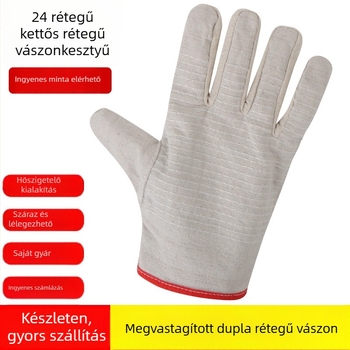 Luxin vászon hegesztő kesztyűk, 24 szálas vászon, megvastagodott anyag, kopásálló, ipari felhasználásra (Márka Luxin; Funkció: Munkavédelmi védelem; Használati terület: Ipar; Súly: 90)