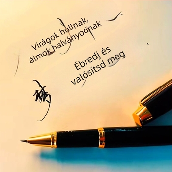 Kalligrafikus toll görbült heggel, fém testtel, irídium heggel