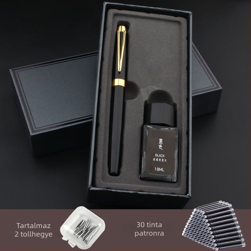 Kalligrafikus toll görbült heggel, fém testtel, irídium heggel