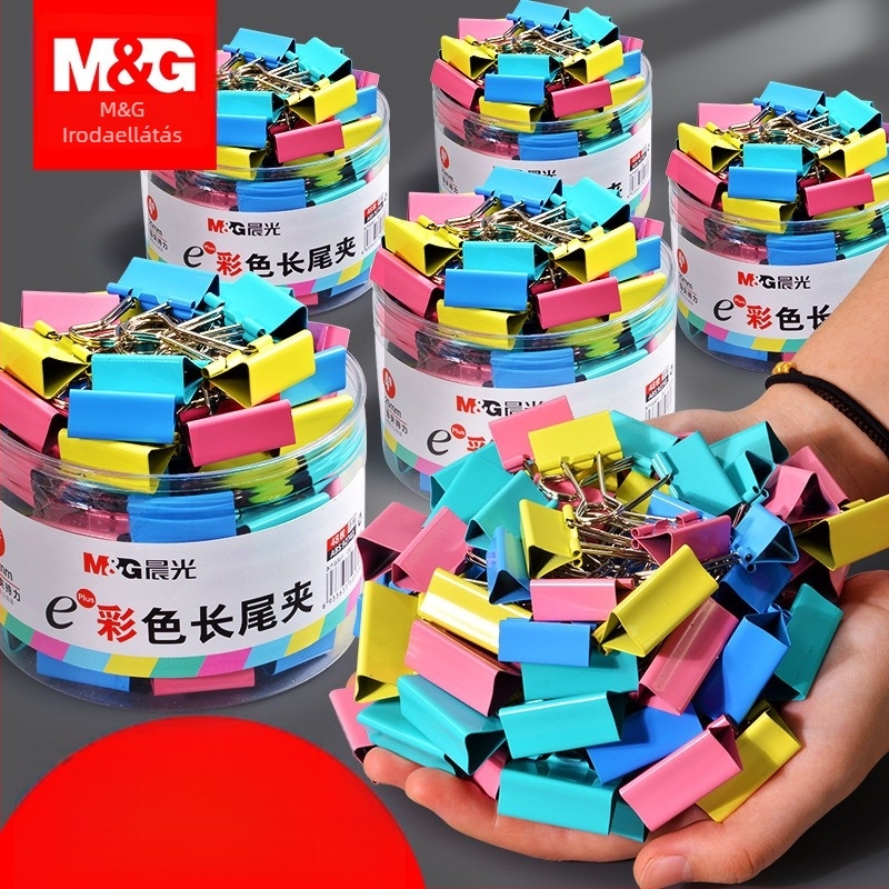 M&G Morning Light Rozsdamentes acél nagy dokumentumklippek - csőbe csomagolva, irodai klipek