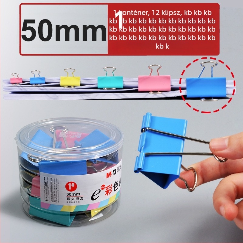 M&G Morning Light Rozsdamentes acél nagy dokumentumklippek - csőbe csomagolva, irodai klipek