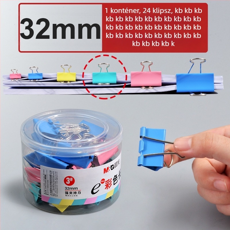 M&G Morning Light Rozsdamentes acél nagy dokumentumklippek - csőbe csomagolva, irodai klipek