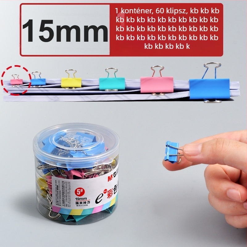 M&G Morning Light Rozsdamentes acél nagy dokumentumklippek - csőbe csomagolva, irodai klipek