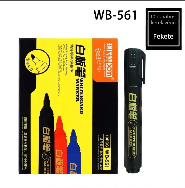 WB561 fehér táblára marker, rostos hegye, kényelmes fogás, sima írás, folyamatos tinta