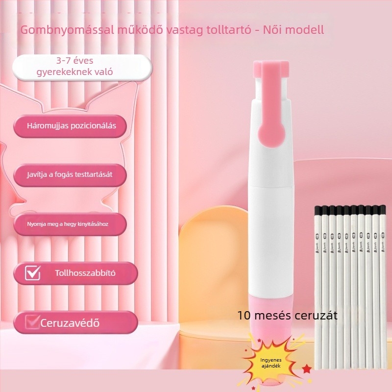 Kezdőknek tolltartó — ceruza fogás és tartás korrigáló, műanyag, 1 db, általános iskola növendékei számára