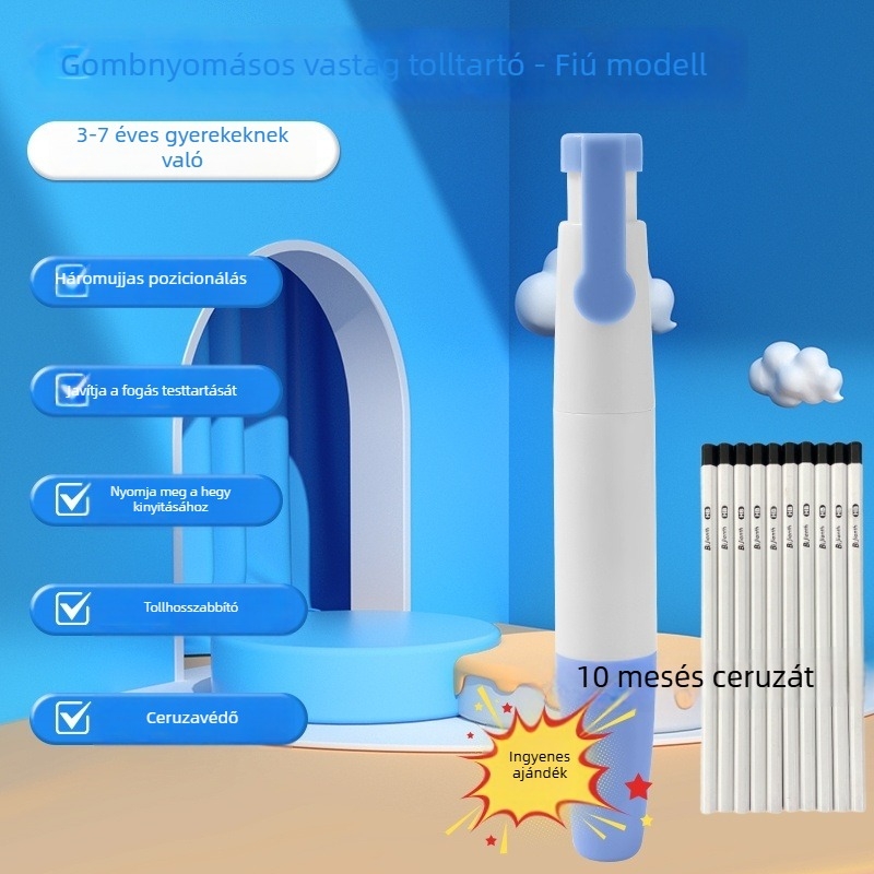 Kezdőknek tolltartó — ceruza fogás és tartás korrigáló, műanyag, 1 db, általános iskola növendékei számára