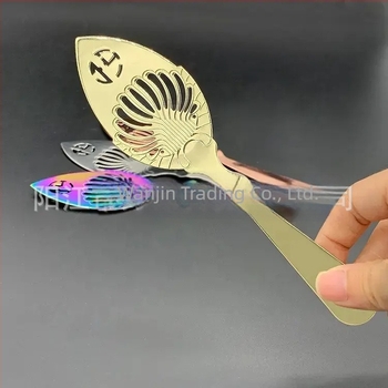 Absint kanál 304 rozsdamentes acélból, üreges kialakítás, cukorszsitáló és hálós szűrő – bár eszköz