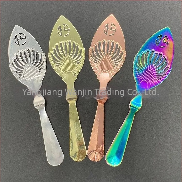 Absint kanál 304 rozsdamentes acélból, üreges kialakítás, cukorszsitáló és hálós szűrő – bár eszköz