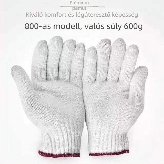 Munkavédelmi kesztyűk, lélegző pamut géz anyagból, tartósak, ellenállóak a magas hőmérsékletnek, vágásállók, csúszásmentesek