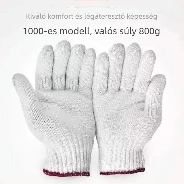 Munkavédelmi kesztyűk, lélegző pamut géz anyagból, tartósak, ellenállóak a magas hőmérsékletnek, vágásállók, csúszásmentesek