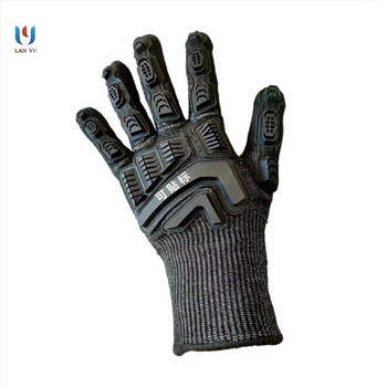 Vágásbiztos mechanikus taktikai kesztyűk, magas szilárdságú polietilén rost és rozsdamentes acéldróttal, biztonsági és ipari felhasználásra, teljes ujjas kivitel patch-ekkel