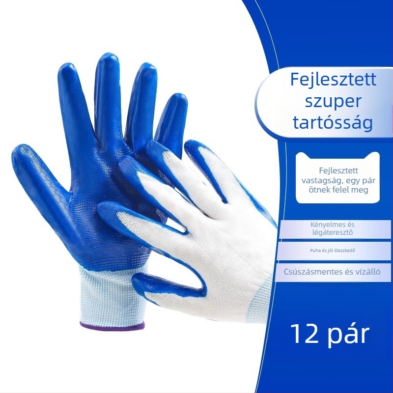 Shouli Munkavédelmi kesztyűk – nitril-latex, csúszásmentes, kopásálló, ipari védelem, általános használat