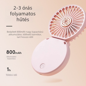 Összecsukható USB-s mini ventilátor otthonra és utazáshoz - csendes, 3 sebesség, beépített 300-500 mAh akkumulátor