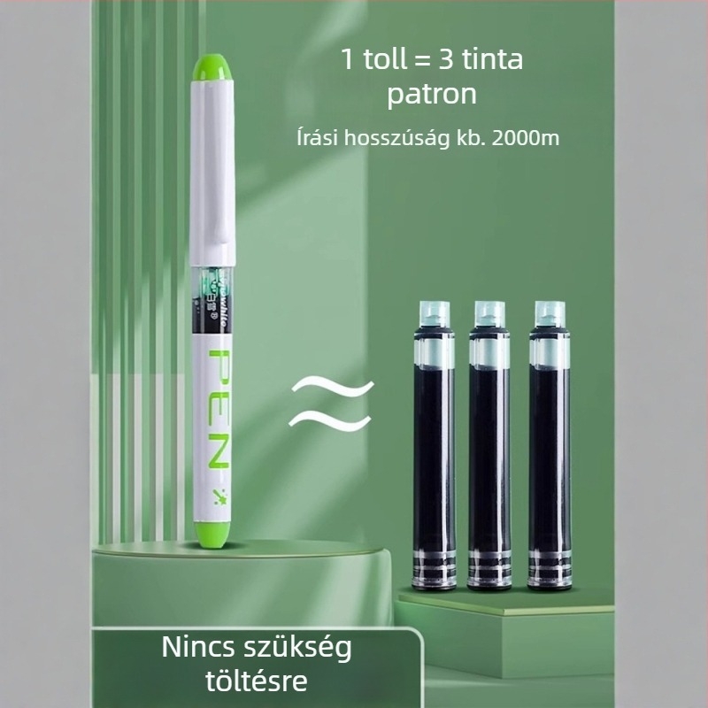 White Snow egyszer használható tölthetőtoll, EF heggel 0,38 mm, műanyag tokkal, közvetlen tintaellátás, nagy kapacitás