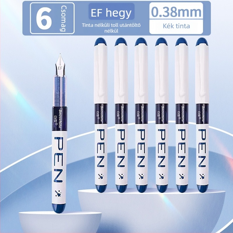White Snow egyszer használható tölthetőtoll, EF heggel 0,38 mm, műanyag tokkal, közvetlen tintaellátás, nagy kapacitás