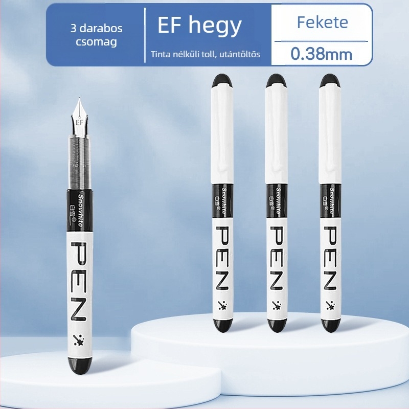 White Snow egyszer használható tölthetőtoll, EF heggel 0,38 mm, műanyag tokkal, közvetlen tintaellátás, nagy kapacitás