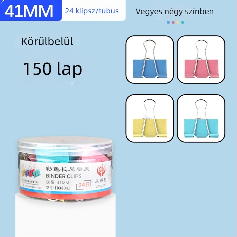 Színes fém irodai klipsz, hosszú farokkal