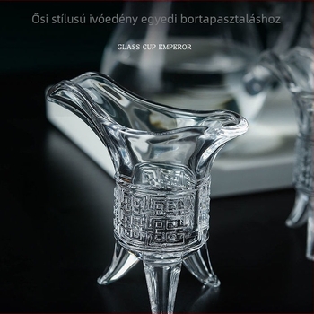 Ólommentes üvegboros pohár, antik retro stílus, háromlábú kialakítás, készlet 1 db, kapacitás 1–100 ml