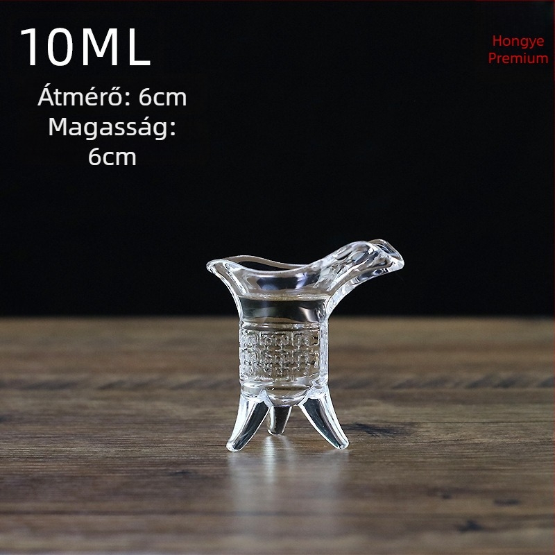 Ólommentes üvegboros pohár, antik retro stílus, háromlábú kialakítás, készlet 1 db, kapacitás 1–100 ml