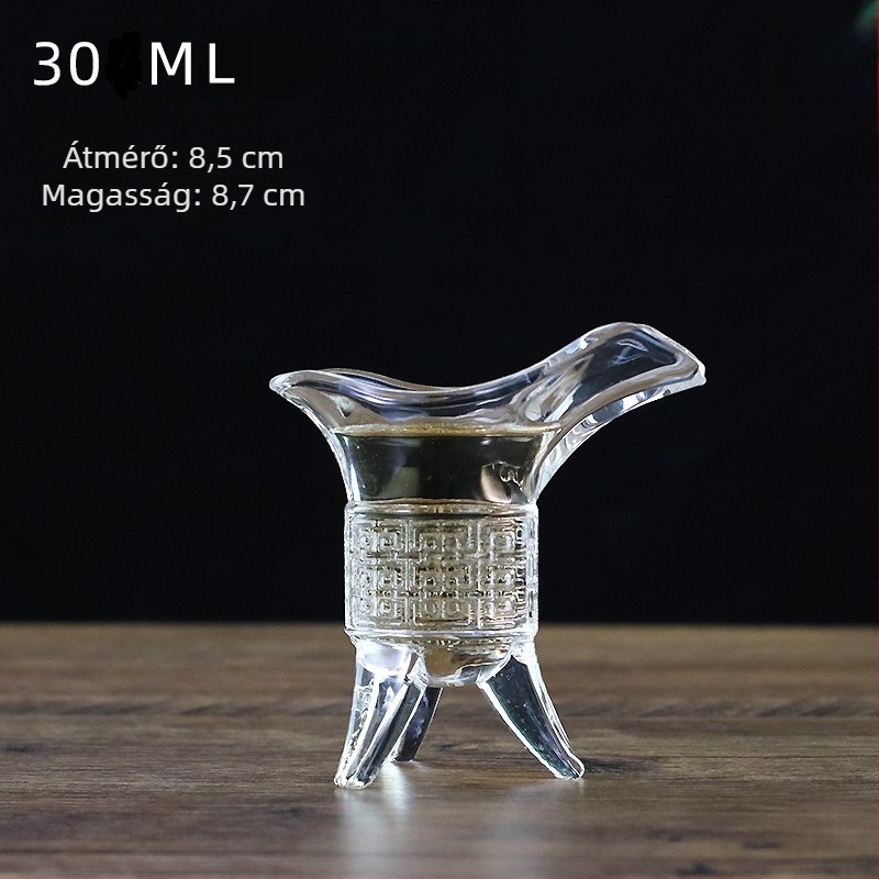 Ólommentes üvegboros pohár, antik retro stílus, háromlábú kialakítás, készlet 1 db, kapacitás 1–100 ml