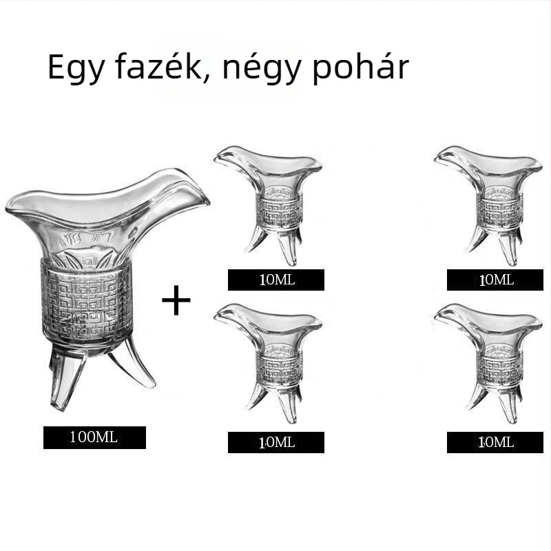 Ólommentes üvegboros pohár, antik retro stílus, háromlábú kialakítás, készlet 1 db, kapacitás 1–100 ml