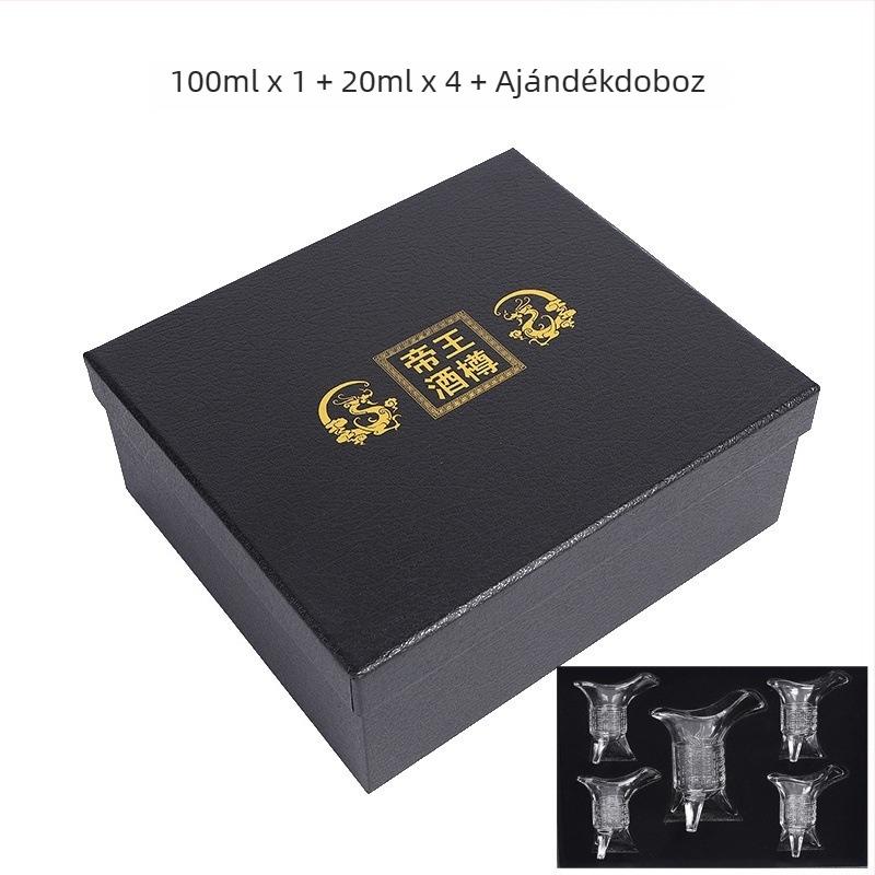 Ólommentes üvegboros pohár, antik retro stílus, háromlábú kialakítás, készlet 1 db, kapacitás 1–100 ml