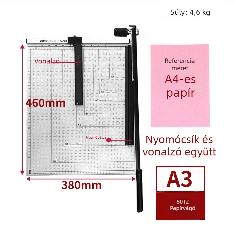 Deli 8014 fém irodai papírvágó