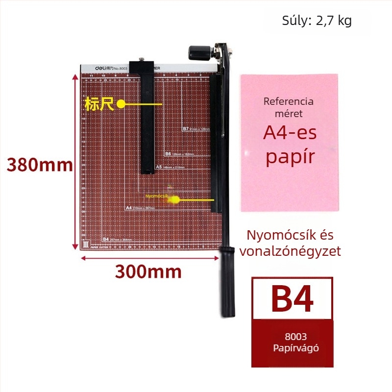 Deli 8014 fém irodai papírvágó