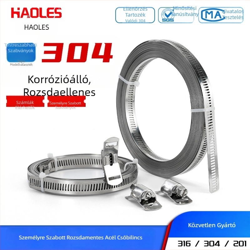 Holas tömlőbilincs, univerzális felhasználás; Típus: Dribble hose clamp; Márka: Holas