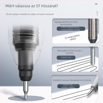 Long-standing 0,5 mm tolltöltő patron kattanó tollhoz, kompatibilis az U9/U17/U20 modellekkel, műanyag, dobozos csomagolás